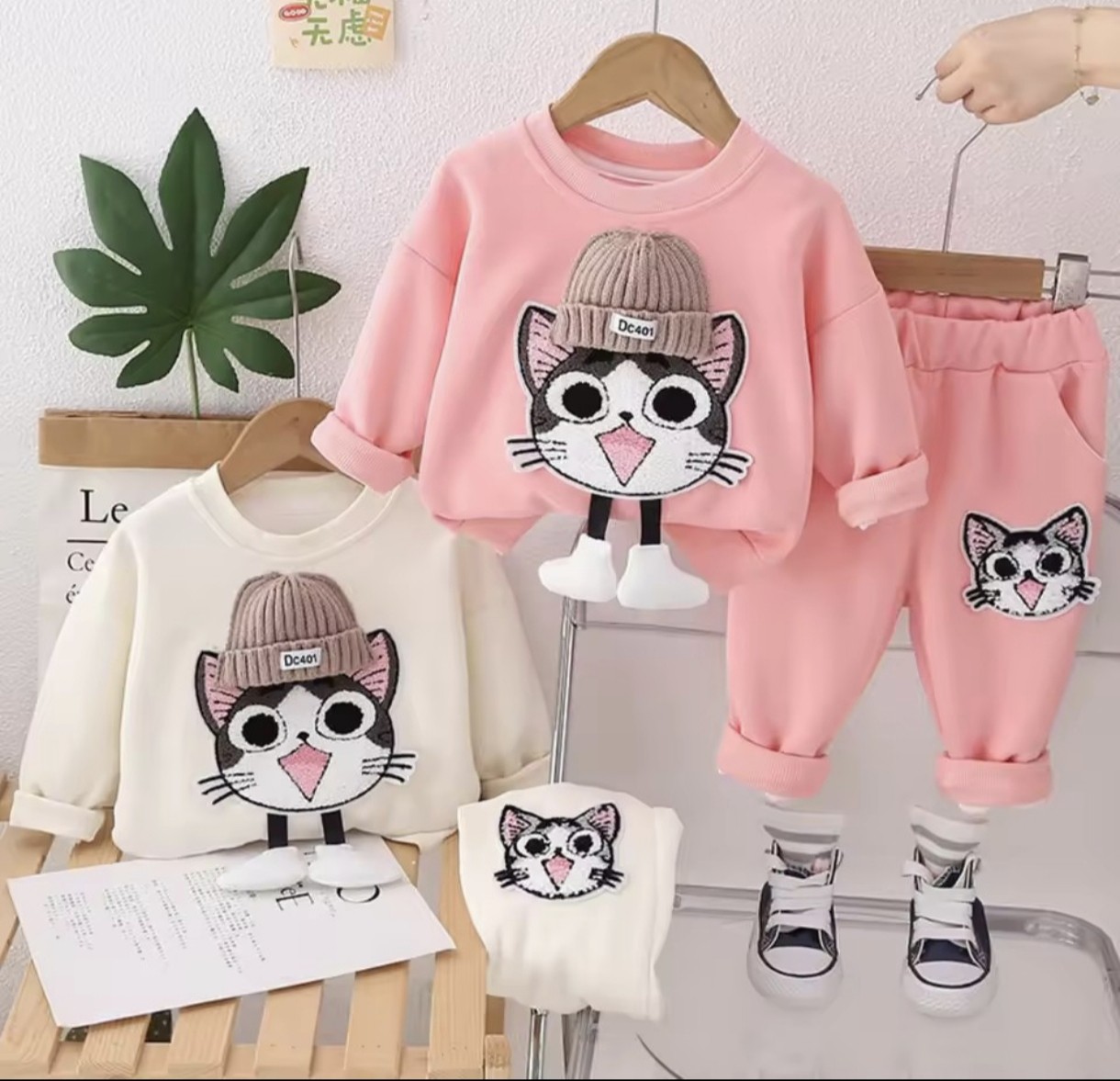 ست بلوز و شلوار بچگانه جلو طرح گربه کد محصول 1432