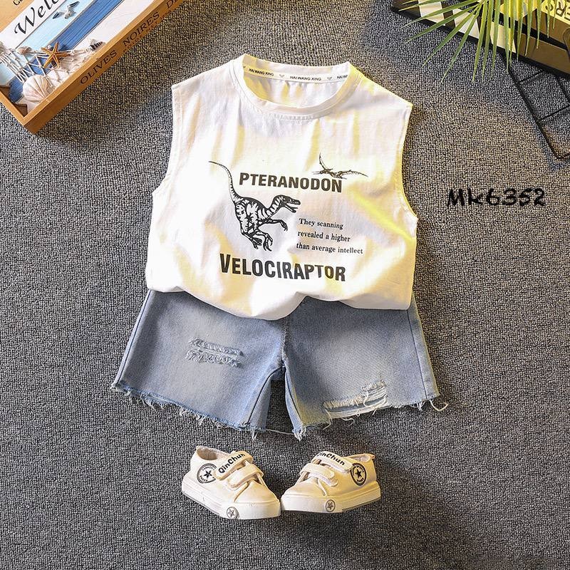 ست تاپ و شلوارک دایناسور