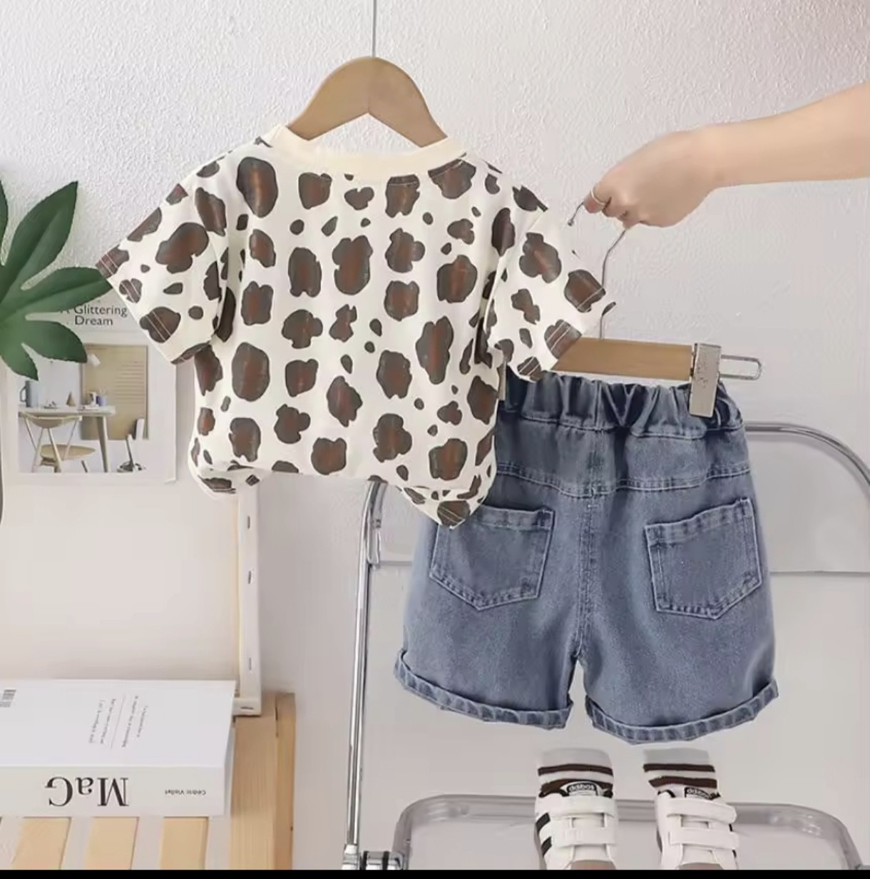 ست تیشرت و شلوارک پلنگی