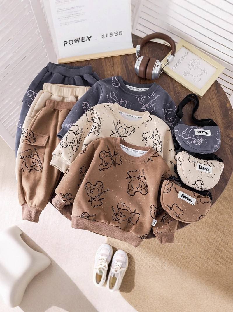 ست بلوز و شلوار تدی مینی بگ دار کد محصول 1458