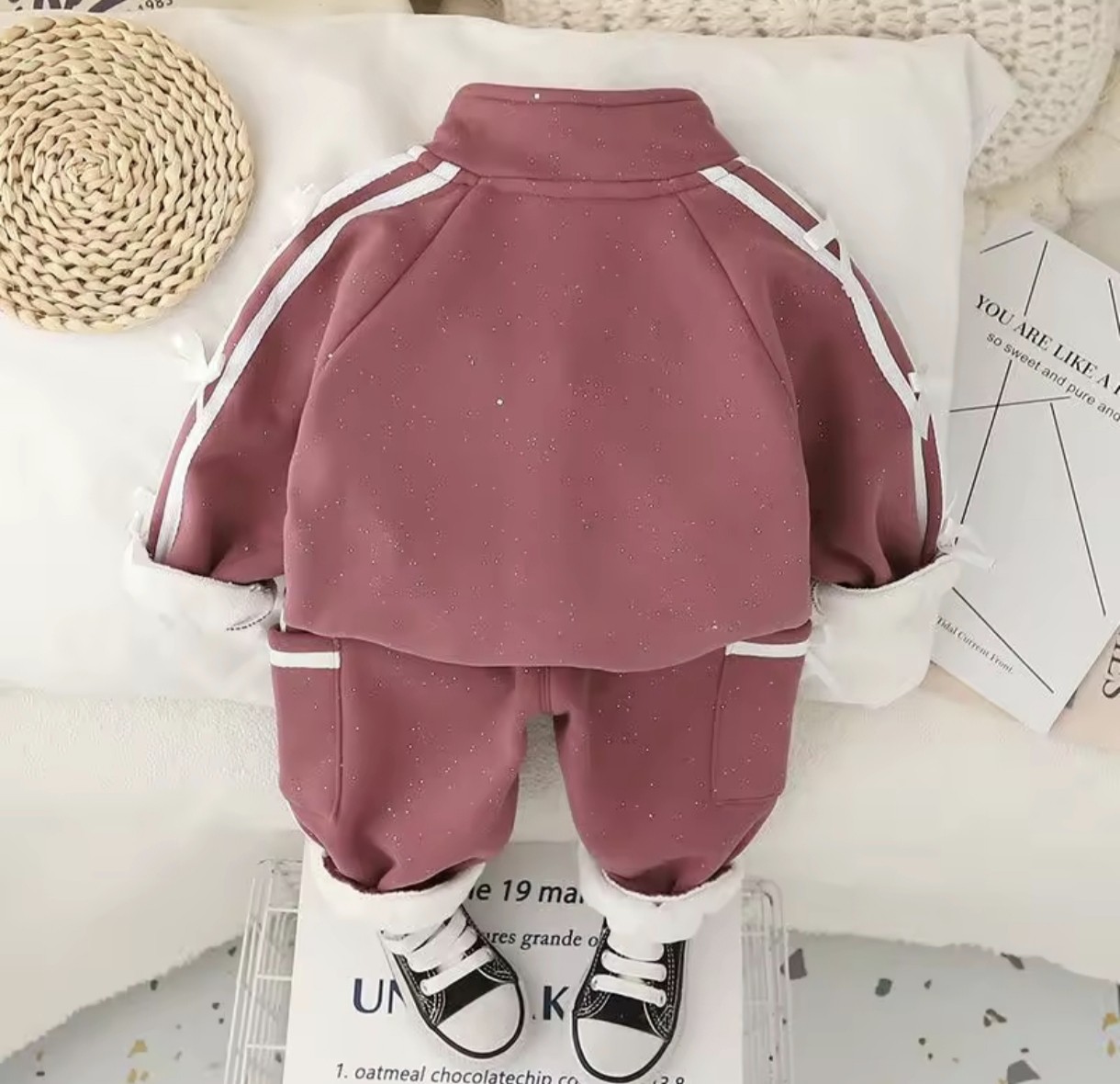 ست سویشرت و شلوار لاینر دار پاپیون کد محصول 1491